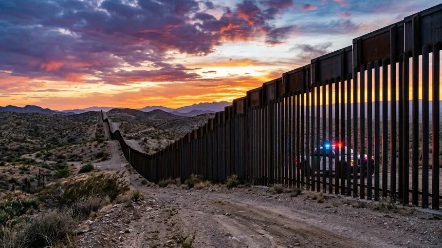 US Border wall in desert