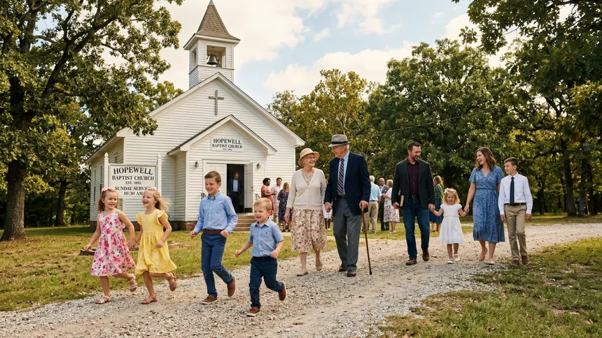 Family leaving out of church